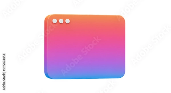 Fototapeta 3D Rendered Website Interface with Gradient Color on Black Background