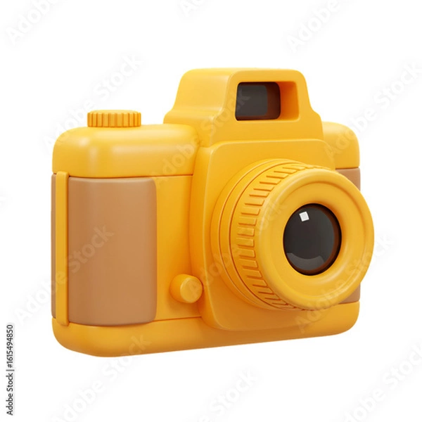 Fototapeta 3D Rendered Yellow Camera Isolated on Transparent Background