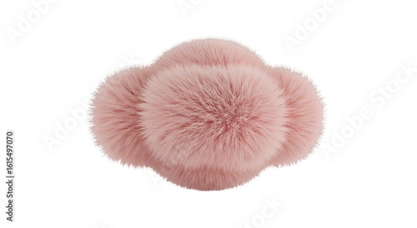 Fototapeta Abstract 3D Render of a Pink Fluffy Cloud Shape Isolated on Black Background