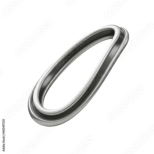Fototapeta Abstract 3D Silver Ring Isolated on a Transparent Background Modern Metallic Shape