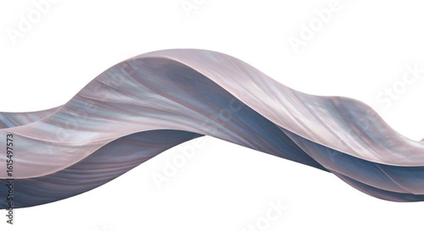 Fototapeta Abstract 3D Wave Textured Background with Smooth Curves on Transparent Black