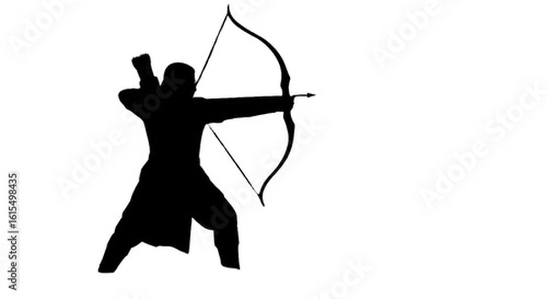 Fototapeta Abstract Black And White Bow And Arrow Illustration Isolated Background