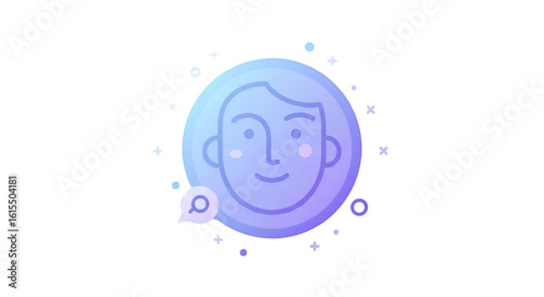 Obraz Abstract Illustration Of A Smiling Face Avatar With Gradient Colors