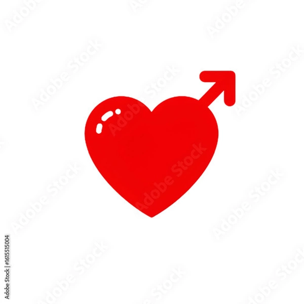 Obraz Abstract Male Heart Symbol On Black Background Illustration