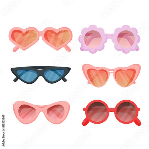 Obraz Sunglasses Collection Vector Set Design Illustration