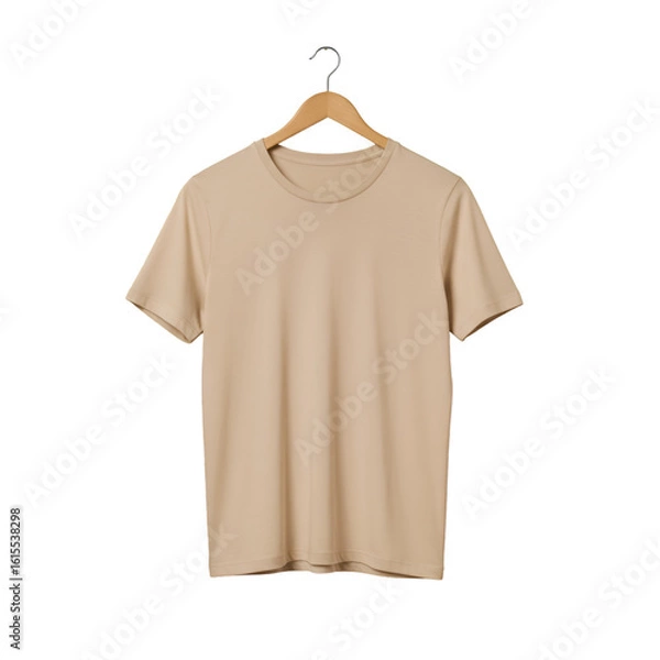 Obraz Beige T-Shirt Illustration On A Hanger Isolated On Transparent Background