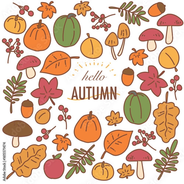 Fototapeta 秋の植物セット