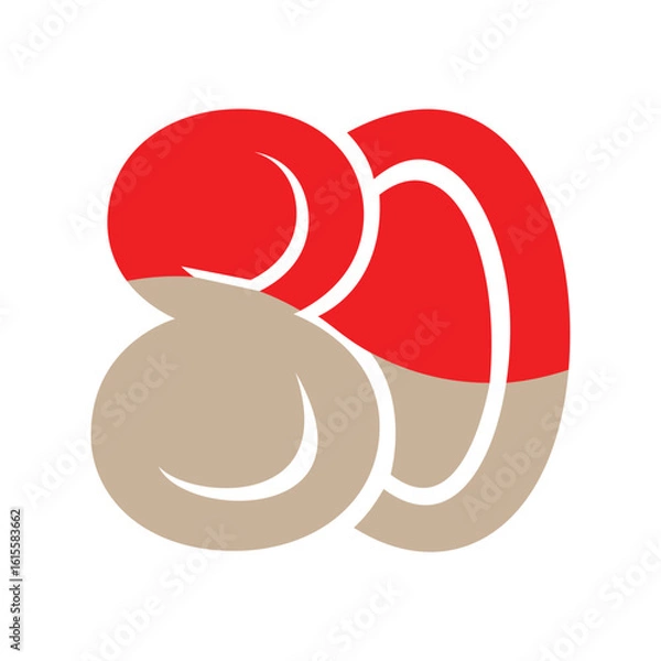 Fototapeta number 80 logo design template with red and white colors