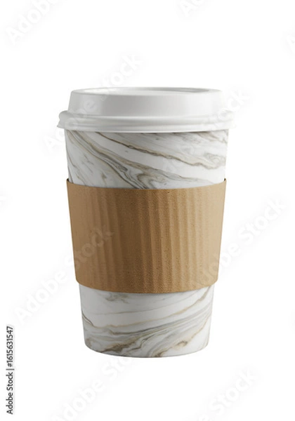 Fototapeta Isolated 3D Render Of A Coffee Cup On Transparent Background Without People