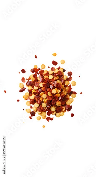Obraz Isolated Crushed Chili Pepper Spice on Black Background Photo