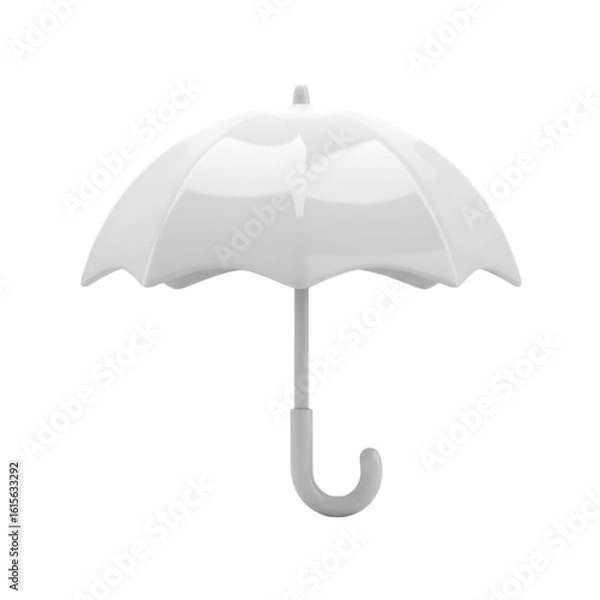 Fototapeta Isolated 3D Rendered White Umbrella Against Transparent Background