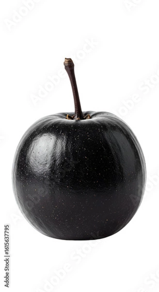 Fototapeta Isolated Black Apple Illustration On Transparent Background Macro Close-Up