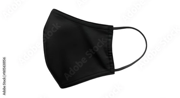 Fototapeta Isolated Black Mask On Transparent Background Photo For Protection Against Virus