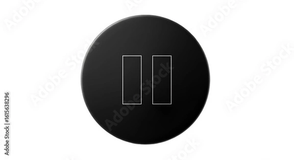 Fototapeta Isolated Black Pause Button Icon on Transparent Background Illustration