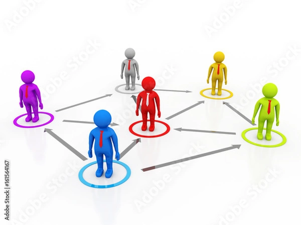 Fototapeta 3d rendering business network concept