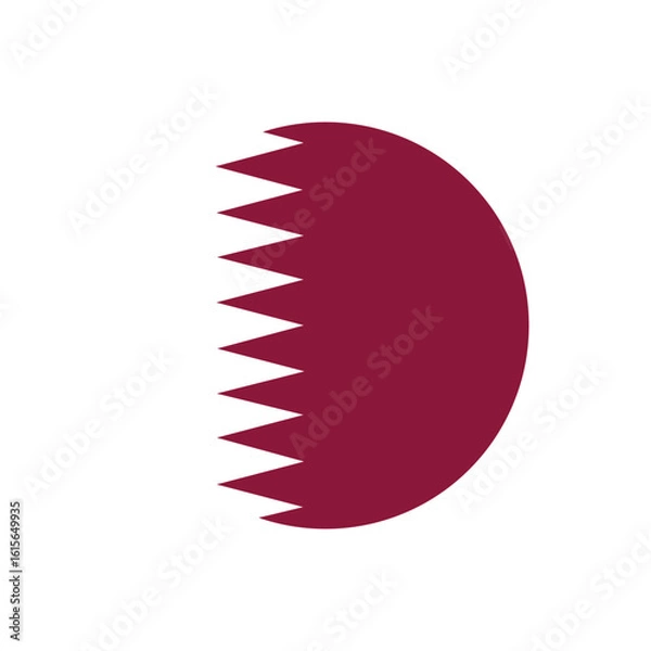Obraz Qatar round flag button , vector isolated on transparent background