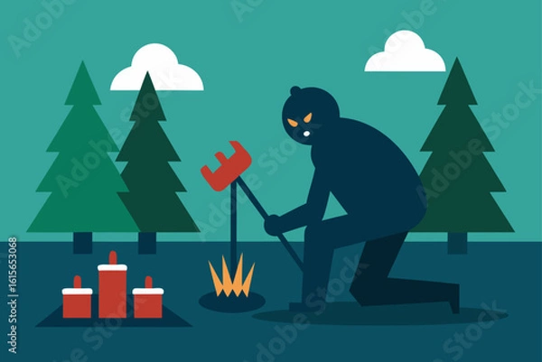 Fototapeta survivor setting traps with bear claws