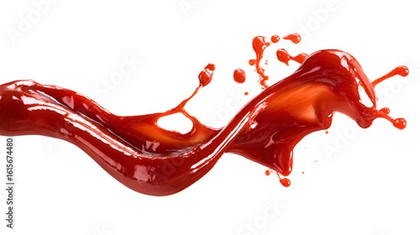 Obraz Red sauce splash dynamic motion food photography