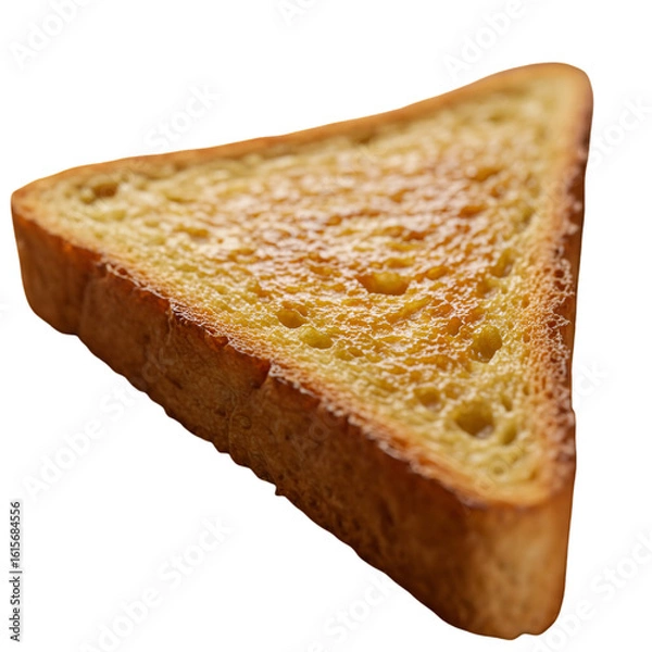 Fototapeta Isolated Photo Of Golden Brown Toasted Bread Slice Against Transparent Background