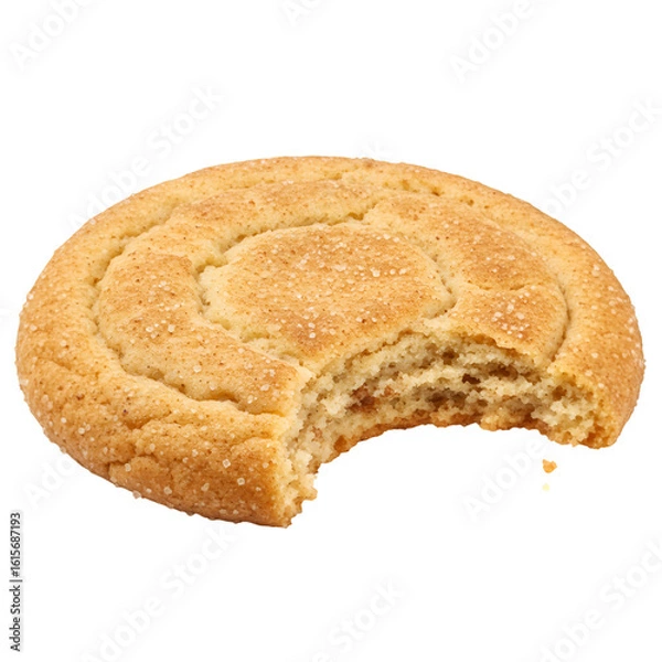 Obraz Isolated Snickerdoodle Cookie with Bite Mark on Transparent Background