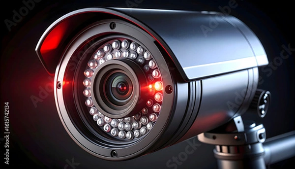 Fototapeta Security camera with infrared night vision
