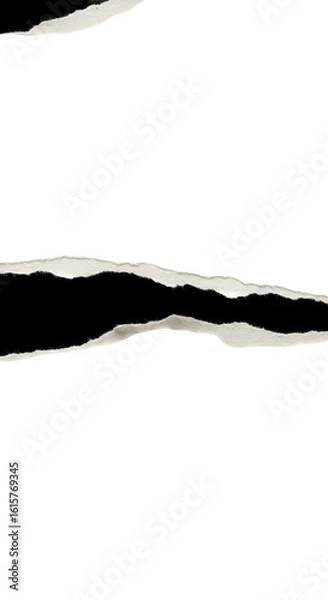 Fototapeta Torn Paper Isolated On Black Background Illustration Abstract Texture Design