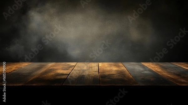 Obraz Empty wooden table top dark background