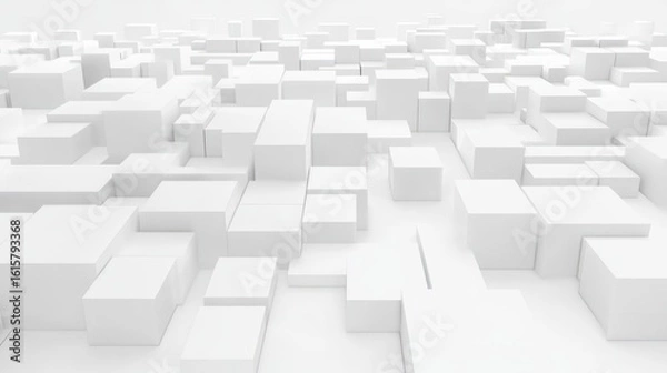 Obraz Abstract white geometric cube pattern