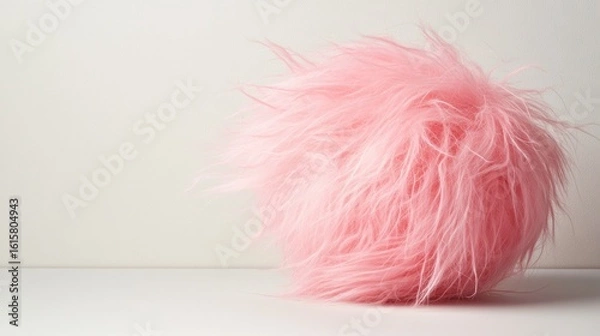 Obraz Pink fluffy decorative fur ball