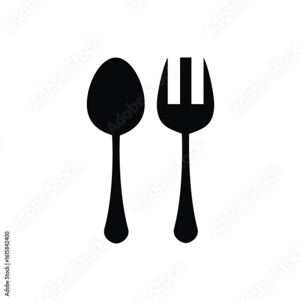 Fototapeta Spoon fork icon. Simple vector sign.