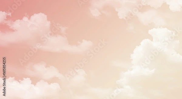 Obraz Soft Pastel Sky: Dreamy Clouds in a Peach and Cream Hues