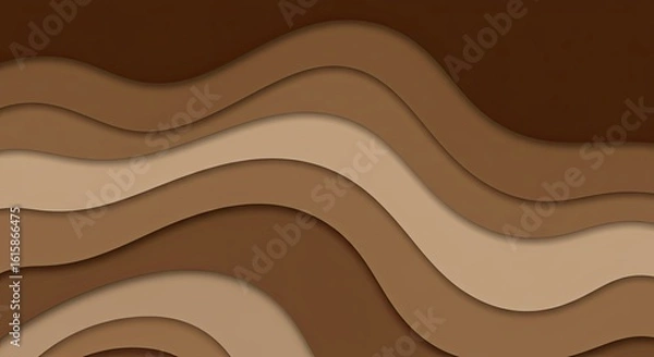 Obraz Abstract Brown Wave Layers Background Design with Smooth Curves and Subtle Shadows: A Visually Appealing Texture for Modern Designs