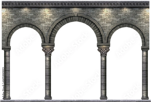 Fototapeta Antique white colonnade with columns