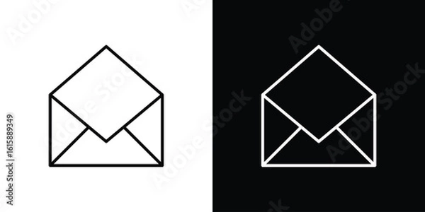 Fototapeta Open envelope icon. Minimalist vector design. Editable stroke. EPS10