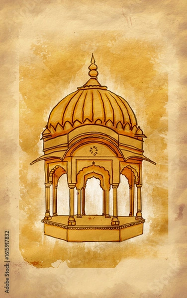 Obraz Ornate Sandstone Chhatri  Dome Structure