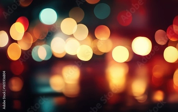Fototapeta Bright and colorful Christmas lights create a festive, blurred bokeh background, perfect for holiday celebrations