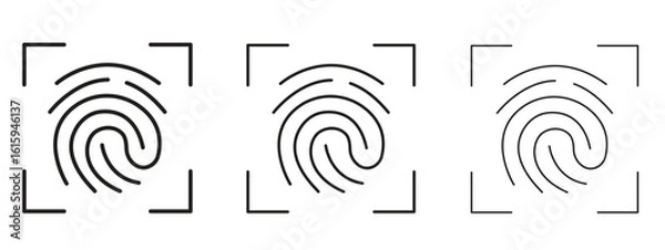 Obraz Fingerprint icon symbol for Info Graphic, Design Elements and Websites