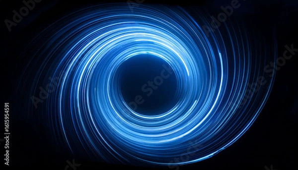Obraz blue light trails rotating forming a circle on dark background