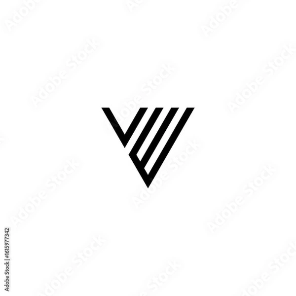 Fototapeta vw letter vector logo abstract