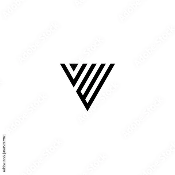 Fototapeta vw letter vector logo abstract
