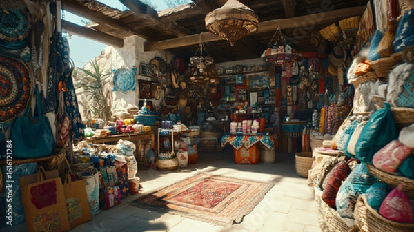Fototapeta Store interior filled with a variety of products and items displayed neatly on shelves and racks