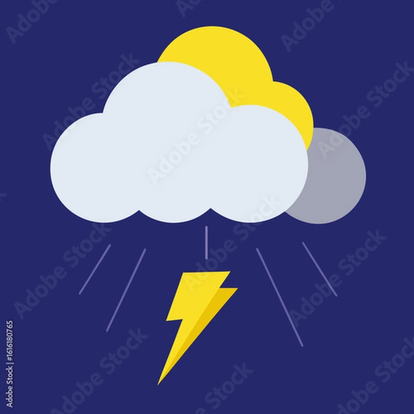 Obraz Stormy weather with sun and lightning