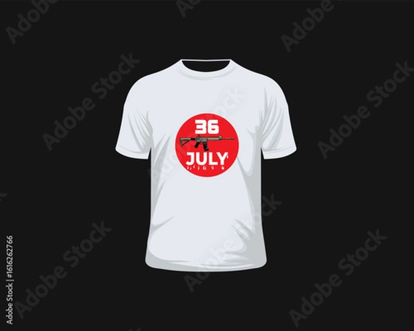 Obraz T- Shirt Design with Bangladesh Independence Day Template
