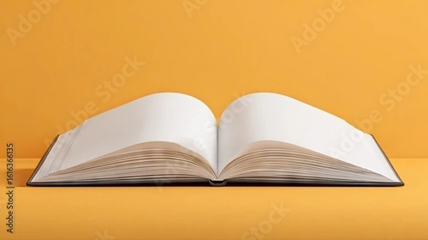 Fototapeta Open book on orange background