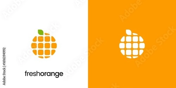 Fototapeta fresh orange tech logo template vector illustration icon symbol	