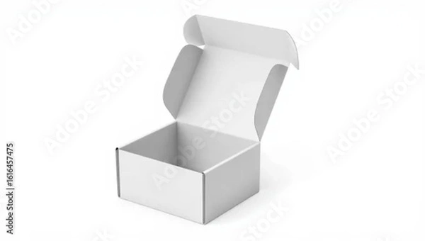 Obraz White Open Cardboard Mailer Box for Shipping and Packaging