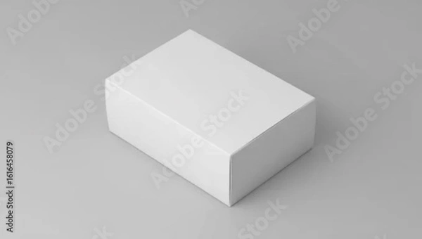 Obraz Clean White Rectangular Box on Gray Background