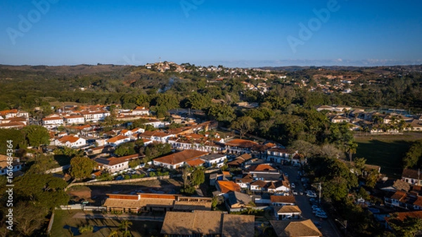 Fototapeta Aerial view of the historic and tourist town of Tiradentes, in Minas Gerais, Brazil, one of the oldest in the state.