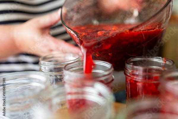 Obraz Strawberry Jam Making Pour
