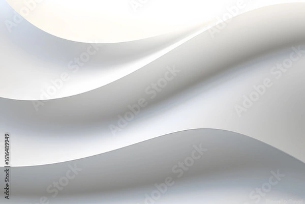 Obraz Abstract blue background with flowing wave patterns and light gray technology curves